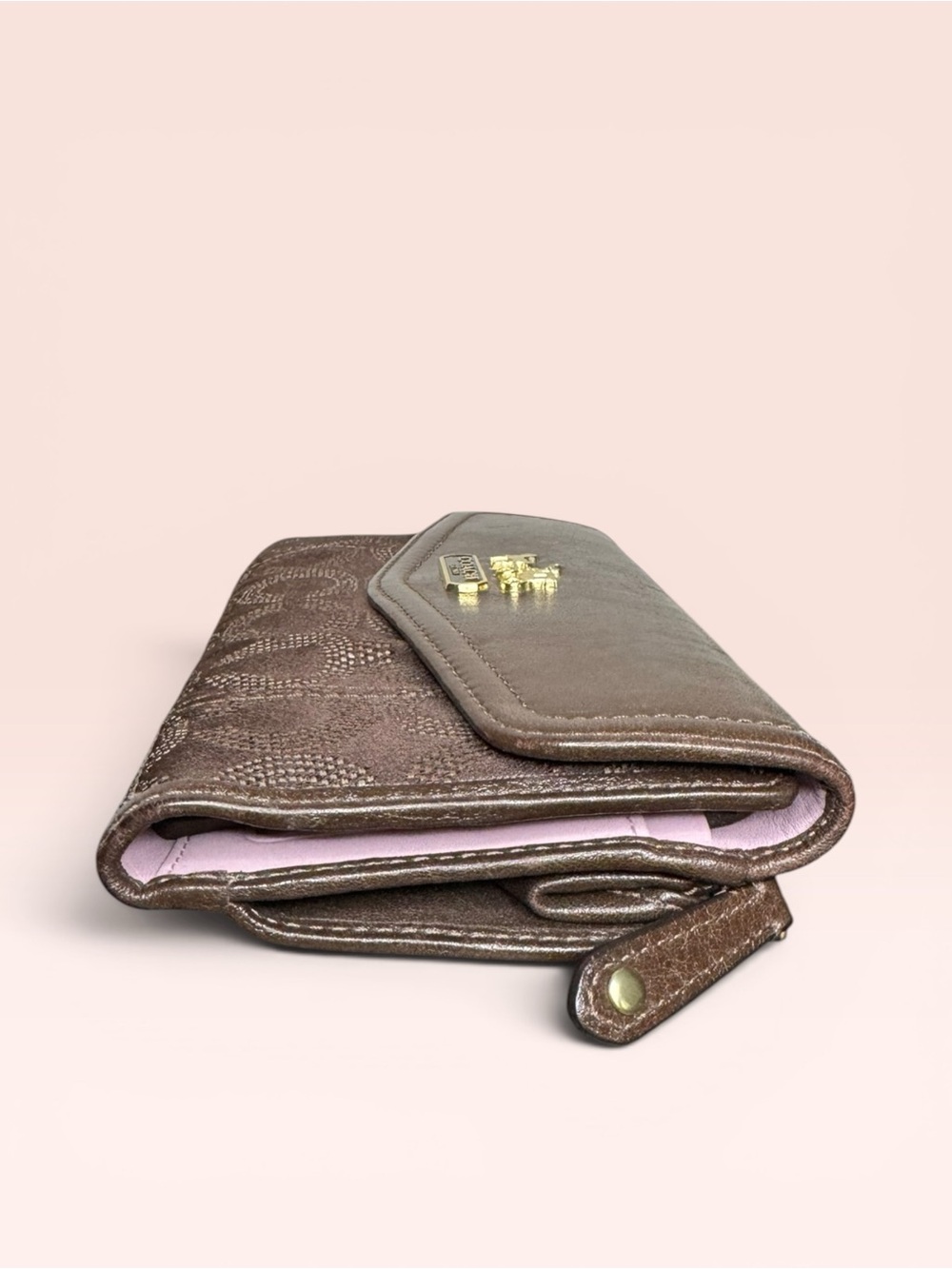Coach Madison Signature Op Art Dotted Trifold Wallet - Picture 3 of 9